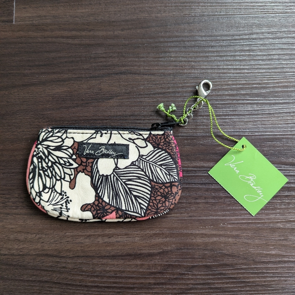 NWT Vera Bradley Mocha Rouge ID Holder Retired 2011 Print Y2K Preppy